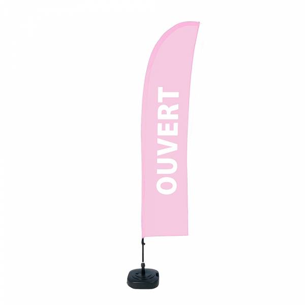 Beach Flag Budget Wind Komplettset Geöffnet Rosa Französisch