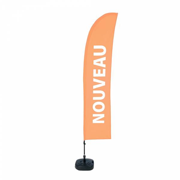 Beach Flag Budget Wind Komplettset Neu Orange Französisch