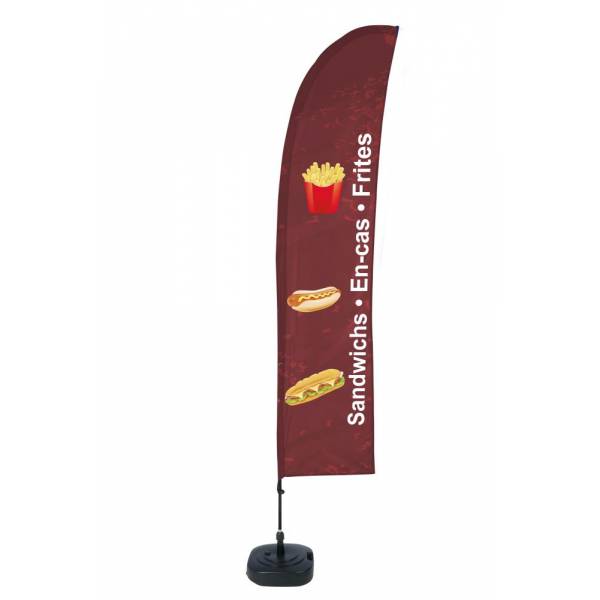 Beach Flag Budget Wind Komplettset Snacks Französisch ECO