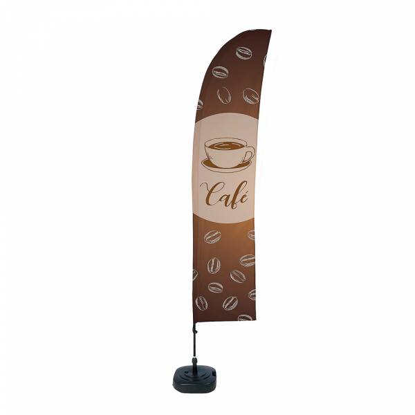 Beach Flag Budget Wind Komplettset Kaffee Französisch