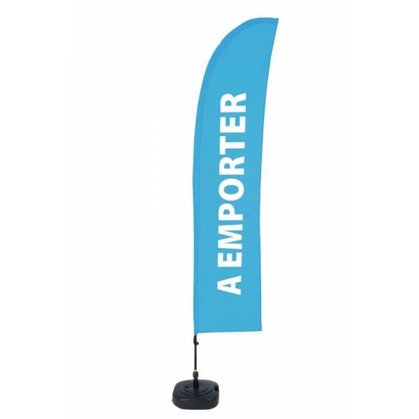 Beach Flag Budget Wind Komplettset Take Away Blau Französisch ECO