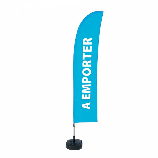 Beach Flag Budget Wind Komplettset Take Away Blau Französisch