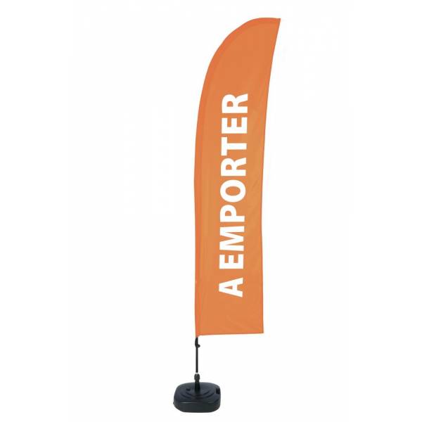 Beach Flag Budget Wind Komplettset Take Away Orange Französisch ECO