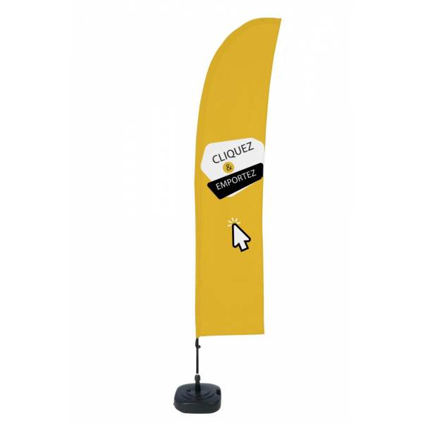 Beach Flag Budget Wind Complete Set Click & Collect Yellow French  ECO