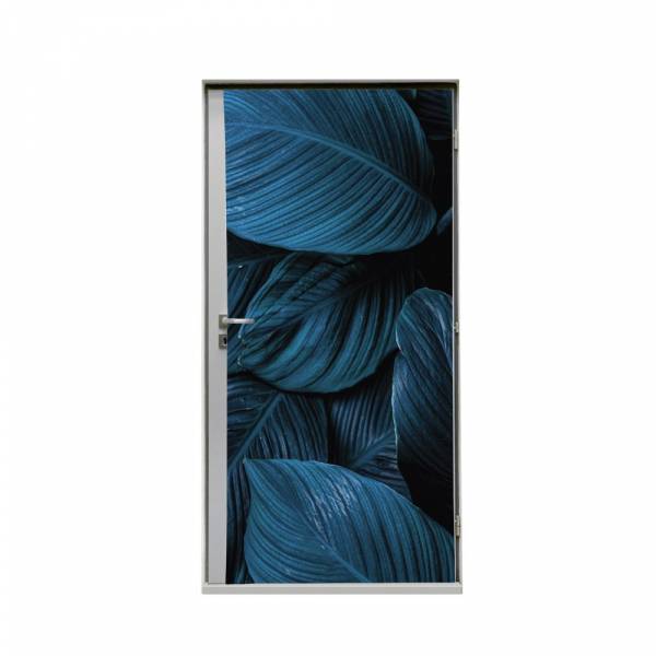 Türtapete 80 cm Botanische Blätter Blau