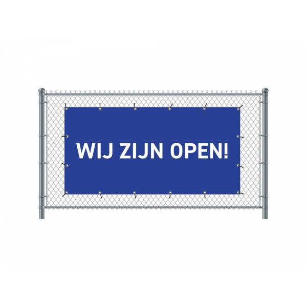 Zaun-Banner 200 x 100 cm Geöffnet Holländisch Blau
