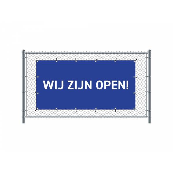 Zaun-Banner 300 x 140 cm Geöffnet Holländisch Blau