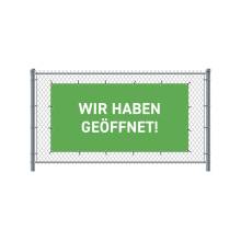 Zaun-Banner 200 x 100 cm Geöffnet Deutsch Grün