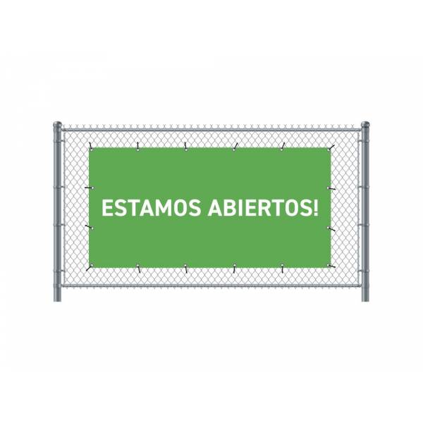 Zaun-Banner 200 x 100 cm Geöffnet Spanisch Grün
