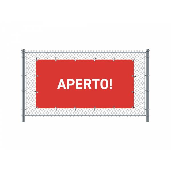 Zaun-Banner 300 x 140 cm Geöffnet Italienisch Rot