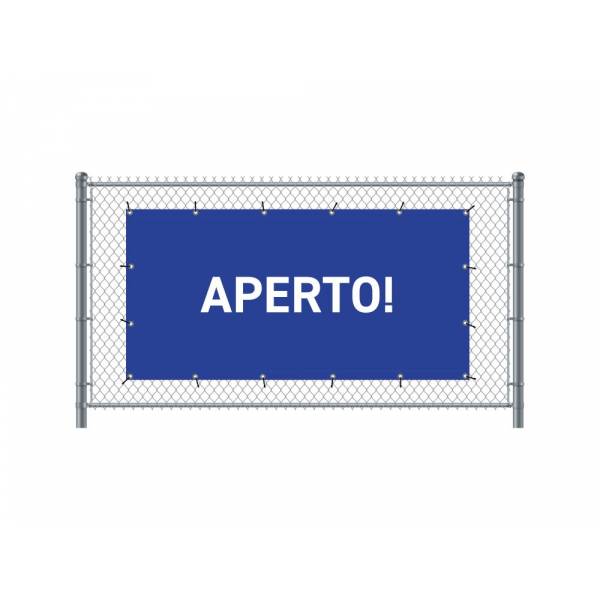 Zaun-Banner 300 x 140 cm Geöffnet Italienisch Blau