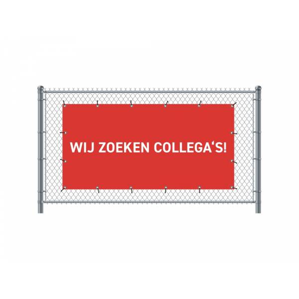 Zaun-Banner 300 x 140 cm Wir Stellen Ein Holländisch Rot