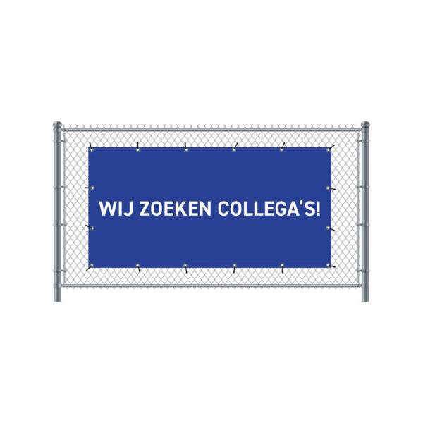 Zaun-Banner 300 x 140 cm Wir Stellen Ein Holländisch Blau