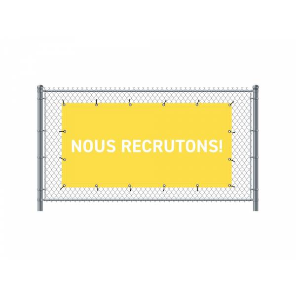 Zaun-Banner 200 x 100 cm Wir Stellen Ein Französisch Gelb