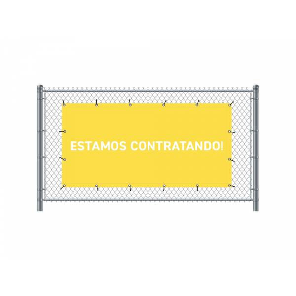 Zaun-Banner 200 x 100 cm Wir Stellen Ein Spanisch Gelb