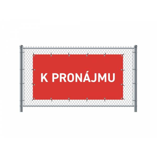 Zaun-Banner 200 x 100 cm Zu Vermieten Tschechisch Rot
