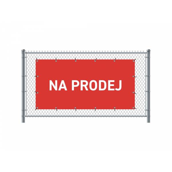 Zaun-Banner 300 x 140 cm Zu Verkaufen Tschechisch Rot