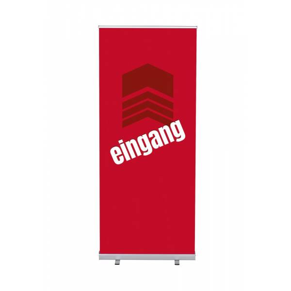 Roll-Banner Budget 85 Komplettset Eingang Rot Deutsch