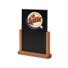 Tischaufsteller Holz, teak, DIN A4 - 5