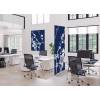Textil Raumteiler Deko 100-200 Doppel Abstrakte Japanische Kirschblüte Blau ECO - 26