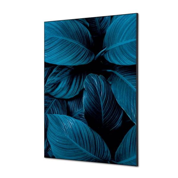 Spannstoff Wanddekoration SET A1 Botanische Blätter Blau