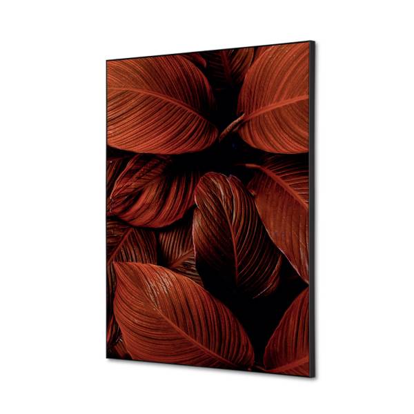 Spannstoff Wanddekoration SET A2 Botanische Blätter Rot
