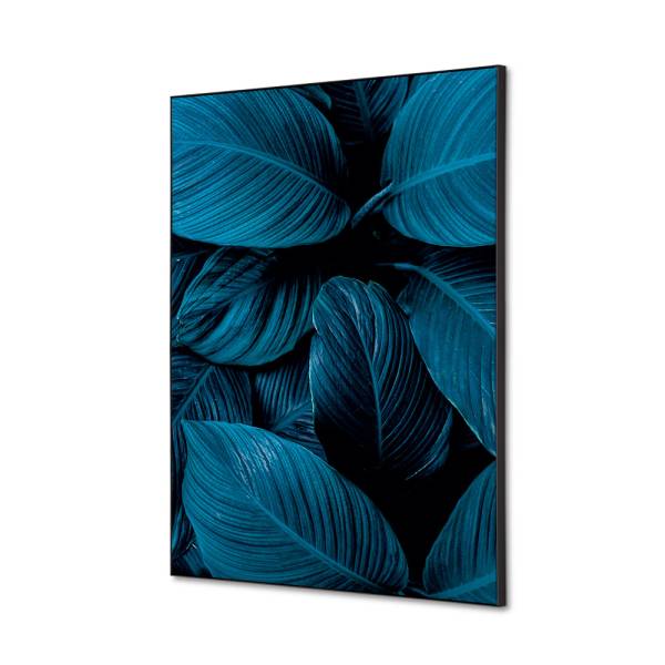 Spannstoff Wanddekoration SET A2 Botanische Blätter Blau