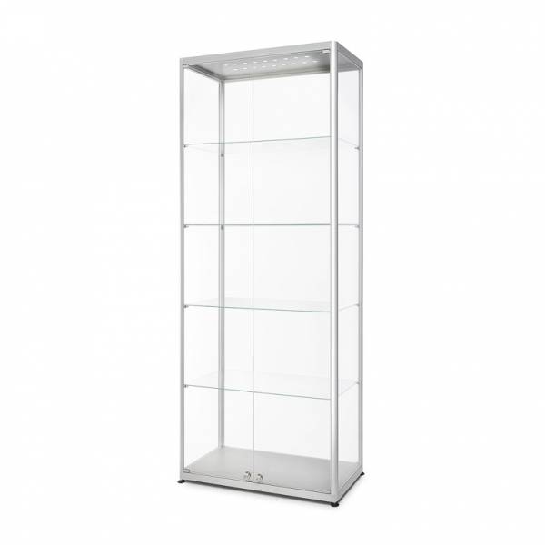 Glasvitrine bel.800x2000x400 silber