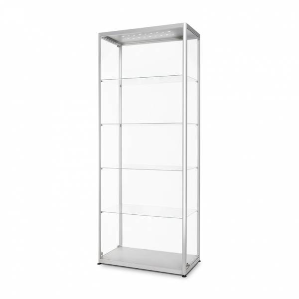 Glasvitrine bel.800x2000x400 silber