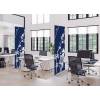 Textil Raumteiler Deko 100-200 Doppel Abstrakte Japanische Kirschblüte Blau ECO - 16