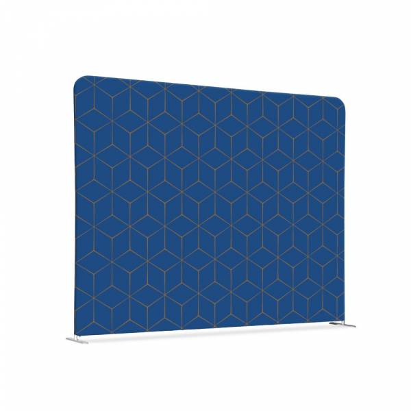 Textil Raumteiler 200-150 Doppel Hexagon Blau-Braun