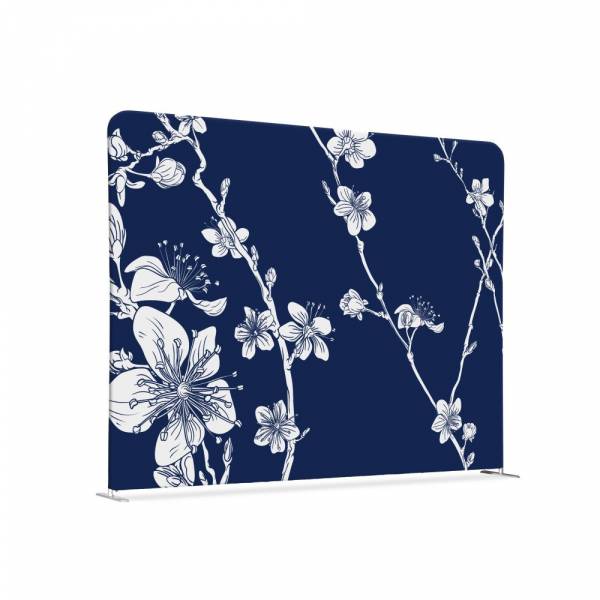 Textil Raumteiler 150-150 Doppel Abstrakte Japanische Kirschblüte Blau
