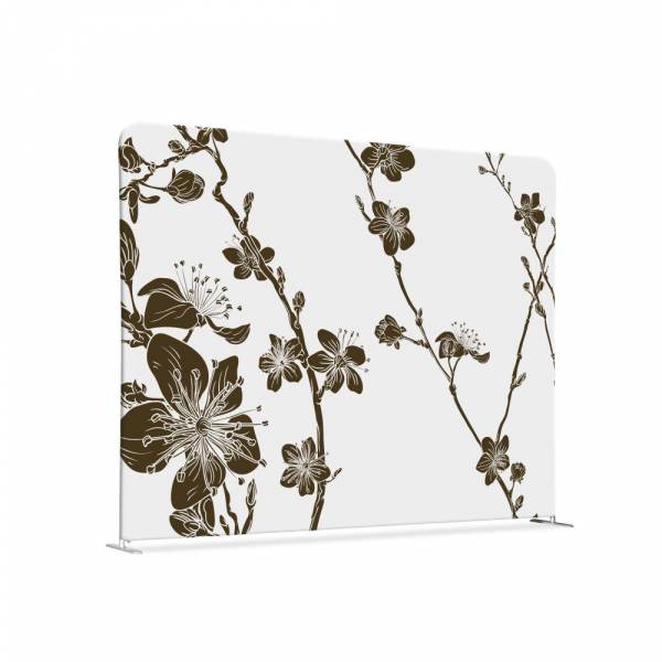 Textil Raumteiler 200-150 Doppel Abstrakte Japanische Kirschblüte Braun